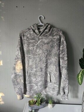 Womans Gray Patterned Hooded Sweater